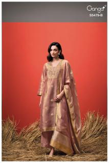 Ganga peyra 5479 chanderi dress material wholesale chennai